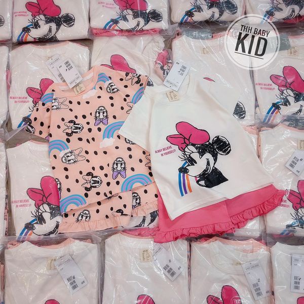 Đồ bộ bé gái combo 2 bộ mickey vịt donal Girl kids 2022 chất cotton 4 chiều mềm mịn