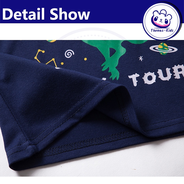 [THOMAS KIDS] Áo Thun Cotton Tay Dài In Họa Tiết Hoạt Hình Dễ Thương Cho Bé Trai Gái 3-8 Tuổi