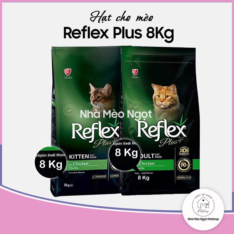 Bao 8kg Hạt Reflex Plus Kitten-Adult vị gà cho mèo