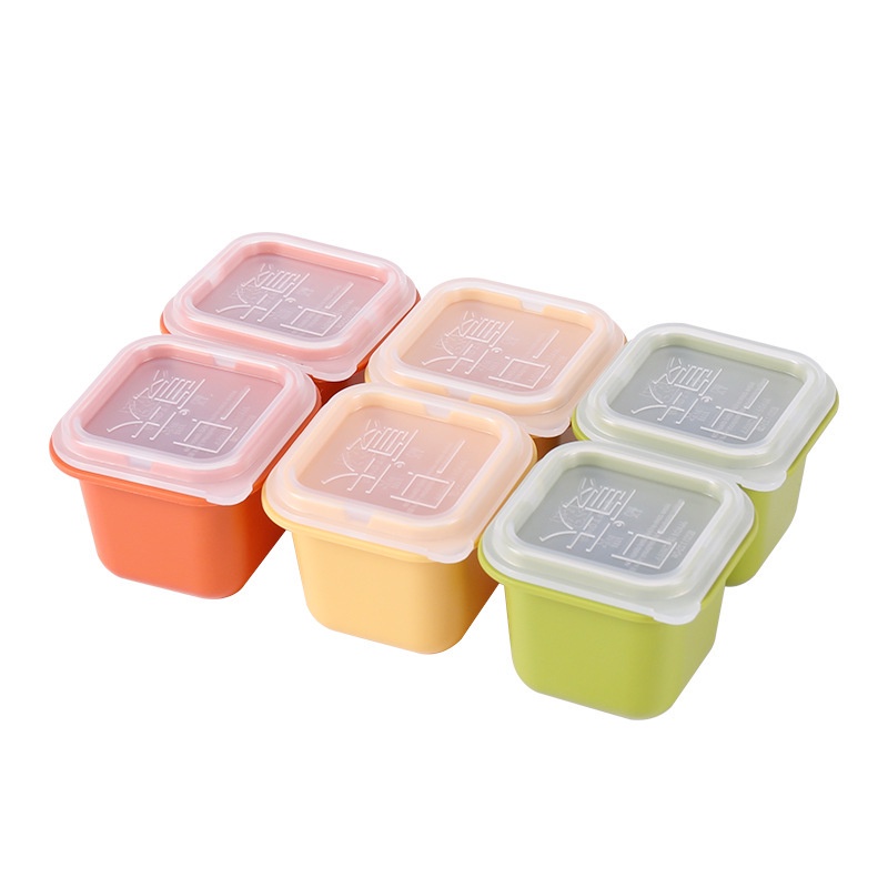 Set 6 Khay Làm Đá Viên Hình Vuông Có Nắp Trong Suốt Dễ Sử Dụng