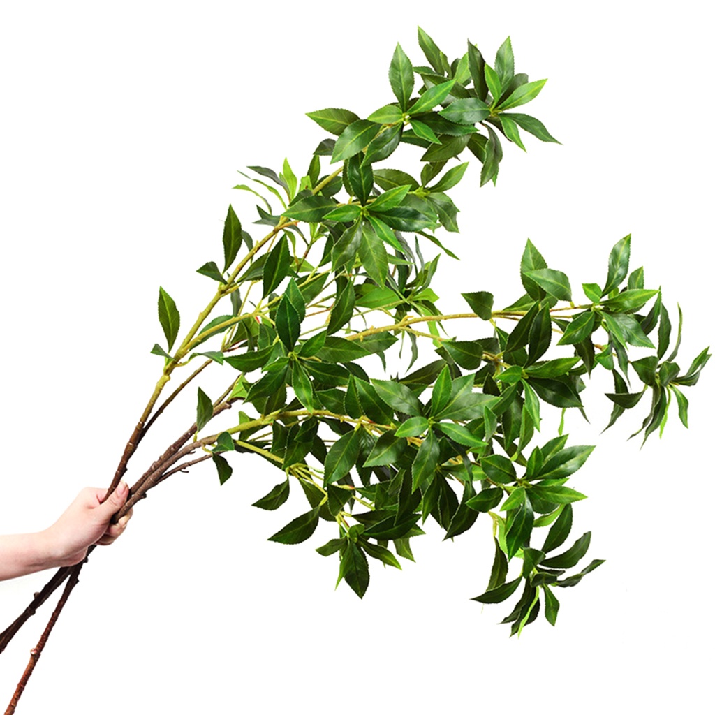 Lá Cây Nhân Tạo Bằng Nhựa + Dây Sắt Chất Lượng Cao 78cm / 120cm Dùng Trang Trí Bàn Ăn