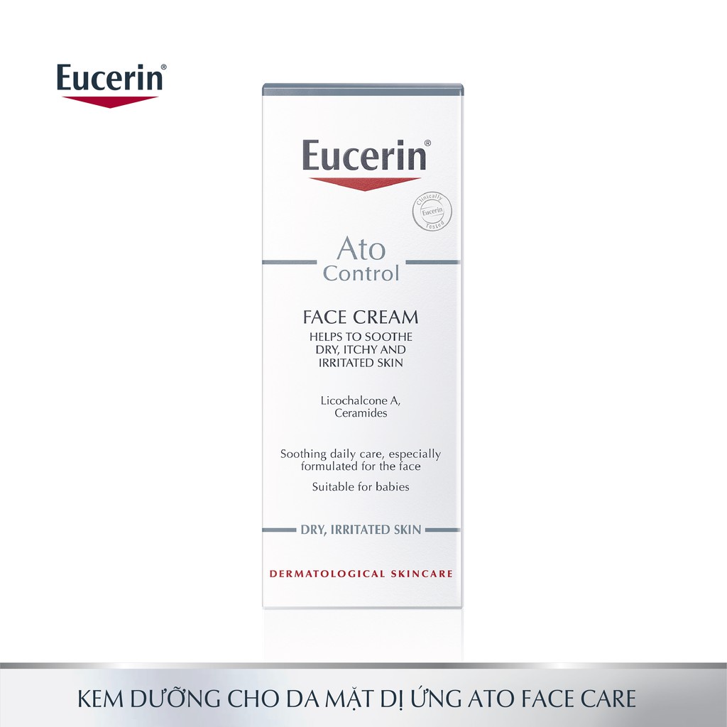 Kem Dưỡng Da Mặt Eucerin Ato Control Face Care Cream 50ml - Dưỡng Ẩm, Kem Và Sữa Dưỡng Da [LỌ THẤP]