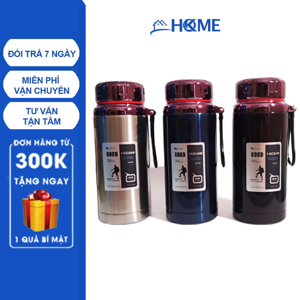 Bình Nước Giữ Nhiệt Inox Cao Cấp Cách Nhiệt Có Khay Lọc Quai Treo TIỆN ÍCH - GỌN NHẸ - ĐA NĂNG 1,2L - 1,5L