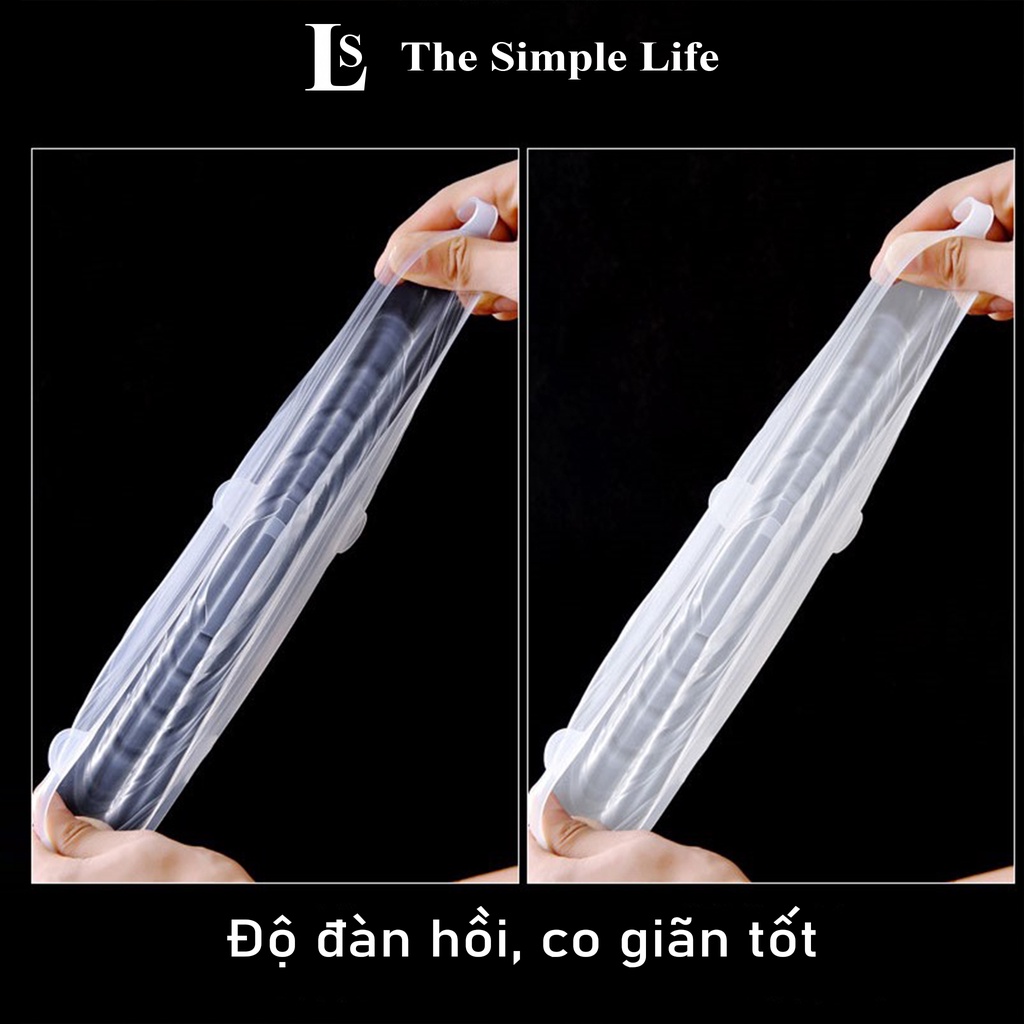 Nắp silicon đậy thực phẩm, combo 6 nắp, màng silicon bọc thực phẩm, chống rò rỉ thức ăn, siêu dẻo dai [CHÍNH HÃNG]