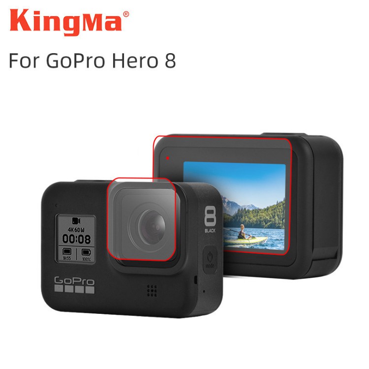 Bộ dán cường lực gopro 8 trước và sau thương hiệu Kingma BMGP324