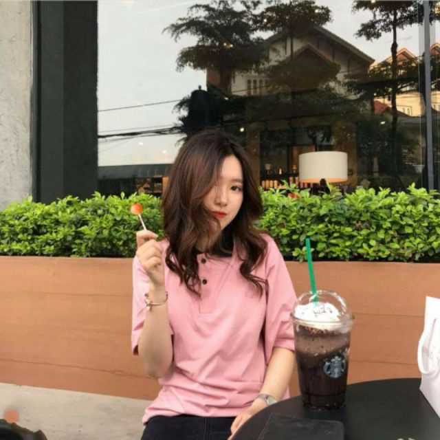 ÁO THUN POLO TRƠN UNISEX MIX CỔ