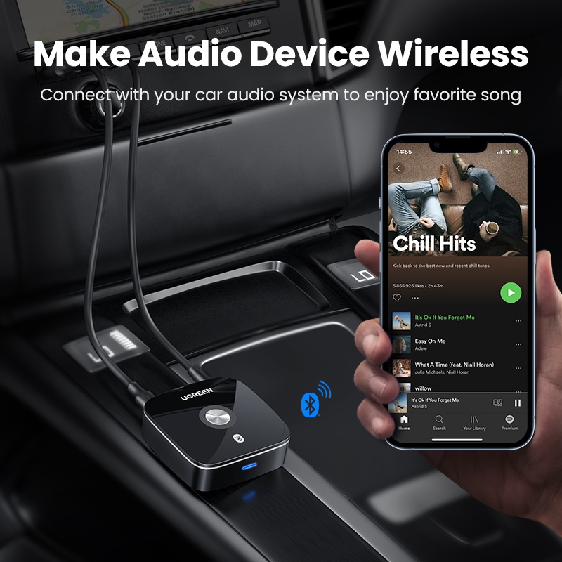Thiết bị nhận tín hiệu bluetooth 5.1 UGREEN + bộ phụ kiện đi kèm