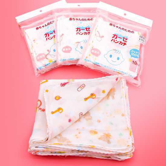 Gói 10 khăn xô sữa 2 lớp in hoa xuất Nhật cho bé