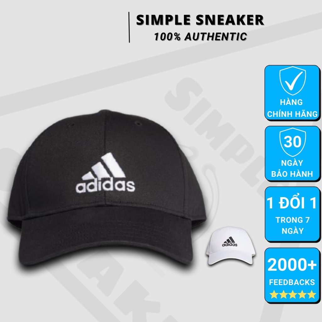 Mũ Lưỡi Trai Adidas Đen Logo 3 Lá Truyền Thống Chất Cực Đẹp From Cứng Cáp Full Tag