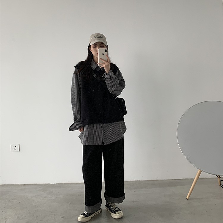 Áo Gile Ulzzang vải dày dặn, Áo len gile nữ phong cách Hàn Quốc - Maomao | BigBuy360 - bigbuy360.vn