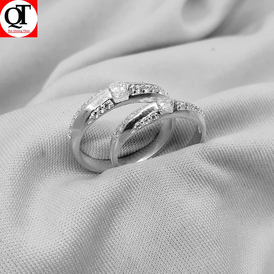 Nhẫn đôi Bạc Quang Thản , nhẫn cặp bạc Bên Nhau Mãi Mãi chất liệu bạc 925 không xi mạ khắc chữ miễn phí - QTNU13