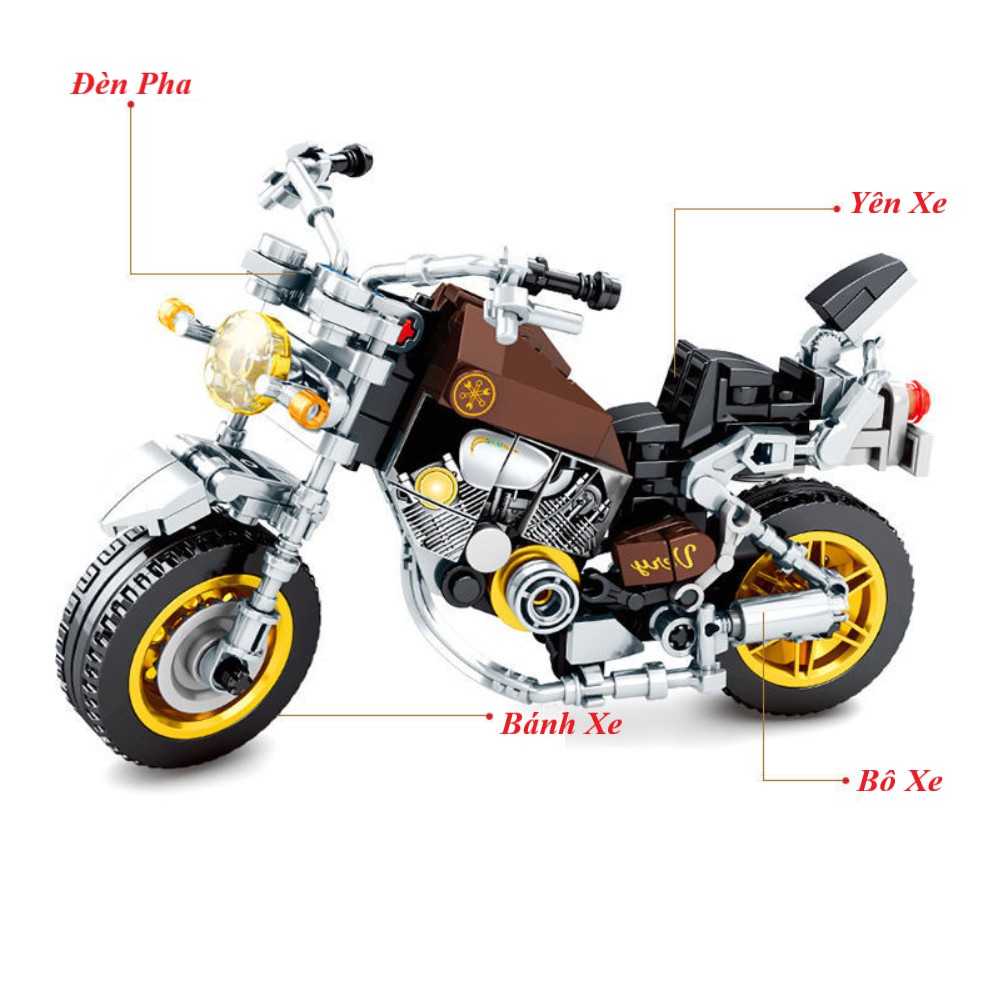 BỘ ĐỒ CHƠI XẾP HÌNH XE MÁY, Lắp Ráp MOTO, XE ĐUA, SIÊU XE 300 CHI TIẾT
