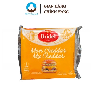 Phô mai lát cheddar Bridel 200g hộp 12 miếng