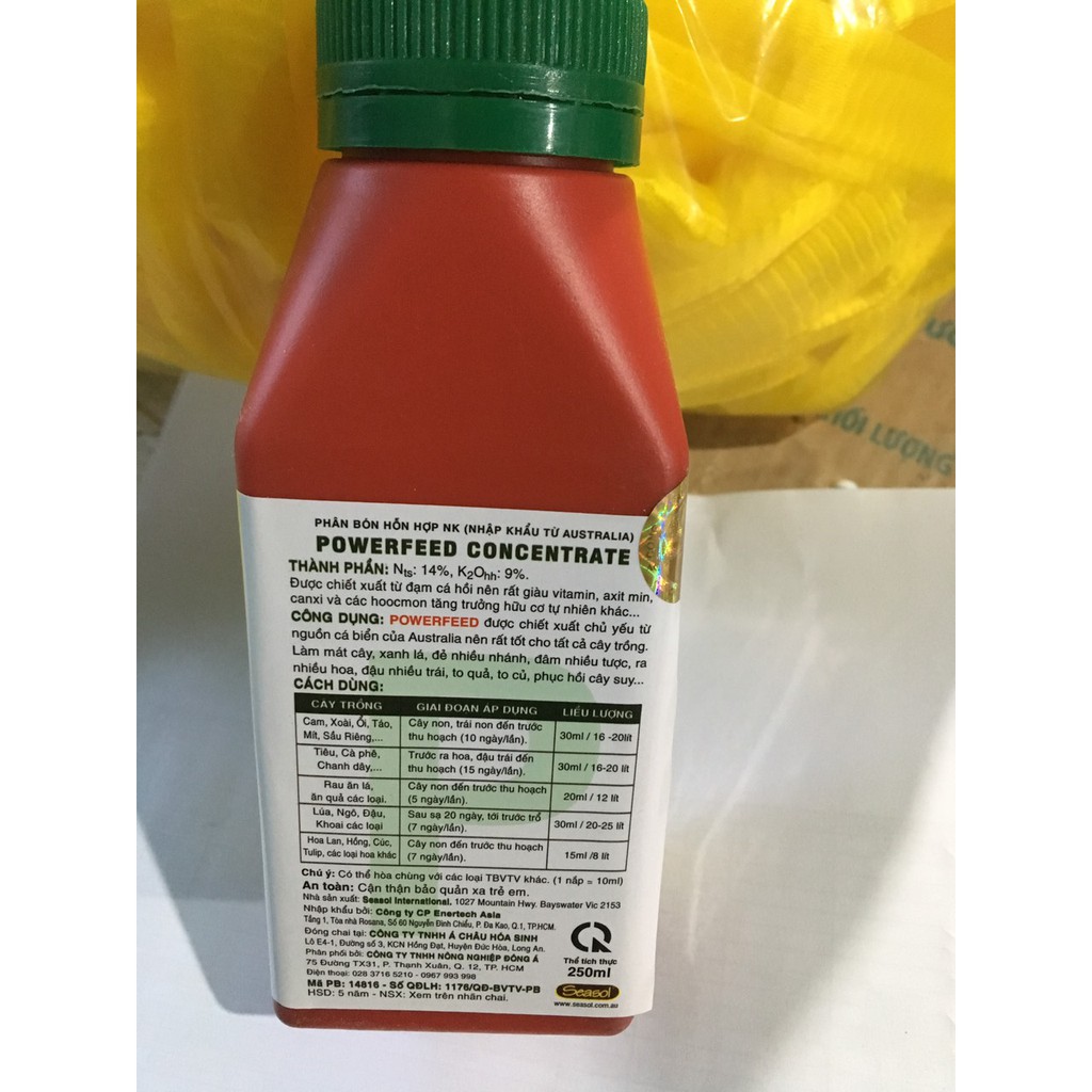 PowerFeed Phân cá Úc không hôi lọ 250ml