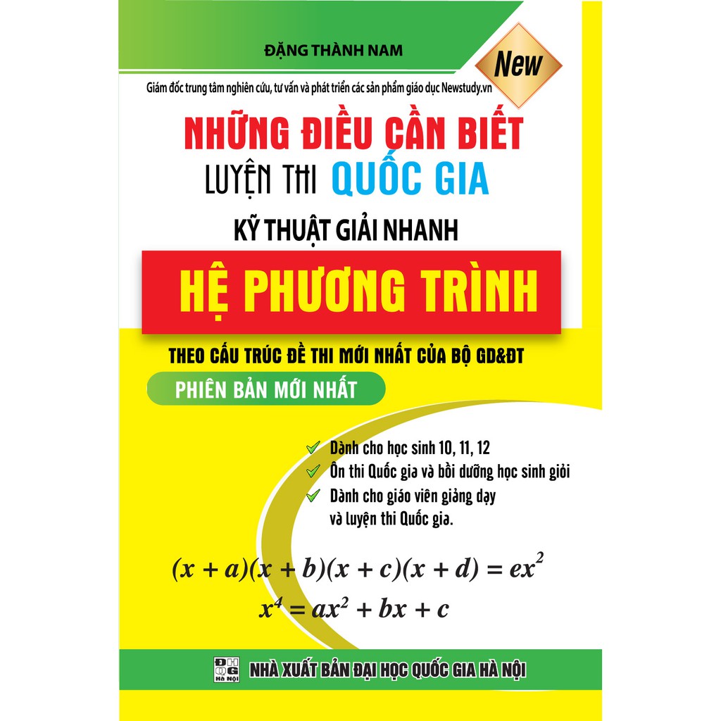 Sách Những Điều Cần Biết Luyện Thi Quốc Gia Kỹ Thuật Giải Nhanh Hệ Phương Trình