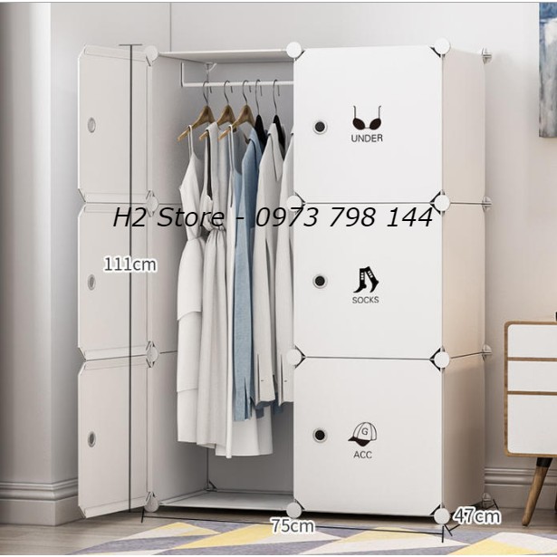 TỦ NHỰA ĐỂ ĐỒ ĐA NĂNG LẮP GHÉP CHO TRẺ 6 Ô VÁCH TRẮNG CỬA NHIỀU MẪU THÔNG MINH GIÁ RẺ sâu 47cm