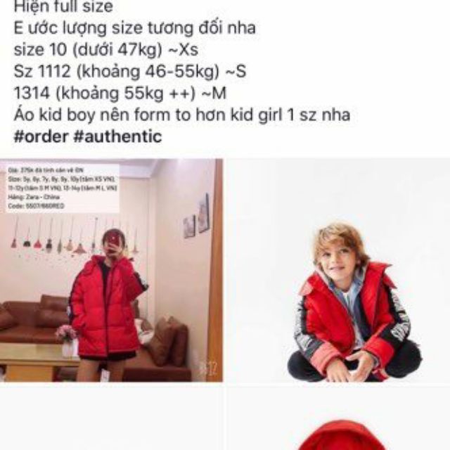 Áo phao đỏ siêu ấm