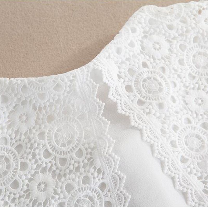 Yoi Cổ Áo Giả Ren Hoa Rỗng Cài Nút Có Thể Tháo Rời Cho Nữ Lap