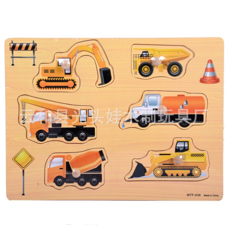 Đồ chơi lắp ghép hình núm bằng gỗ cho trẻ, Bảng ghép hình núm gỗ học 10 chủ đề khác nhau an toàn cho bé MIMON