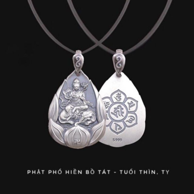 Mặt Dây Chuyền Phật Bản Mệnh Bạc Thái cao cấp 999 - Tặng kèm dây đeo