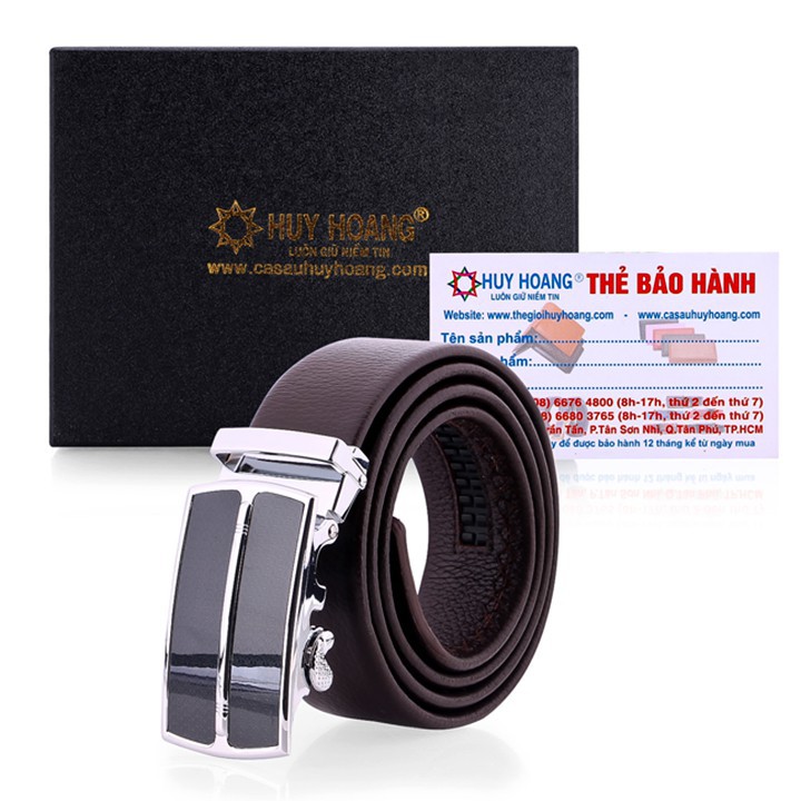 Thắt lưng nam da bò Vip màu nâu XH4136 (Đầu khóa chọn ngẫu nhiên)