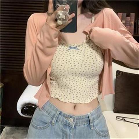 Áo Khoác Cardigan Ngắn Mỏng Màu Sắc Đơn Giản Chống Nắng Thời Trang Cho Nữ