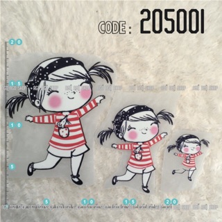 Hình dán nhiệt bé gái cute nhiều size