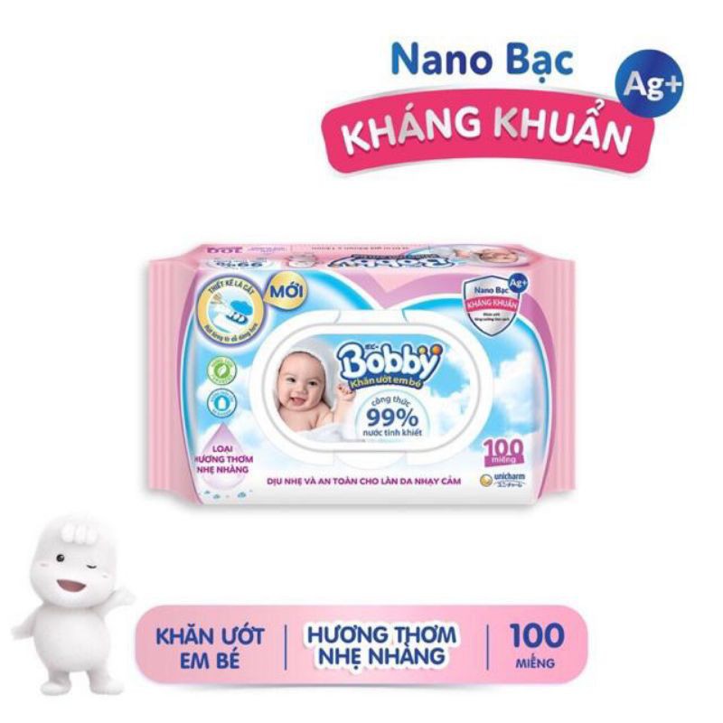 Khăn ướt BOBBY CARE 100 tờ không mùi và có mùi