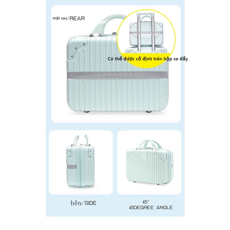Vali đựng mỹ phẩm 14/ 16 inch có khóa mật khẩu tiện lợi tùy chọn màu sắc