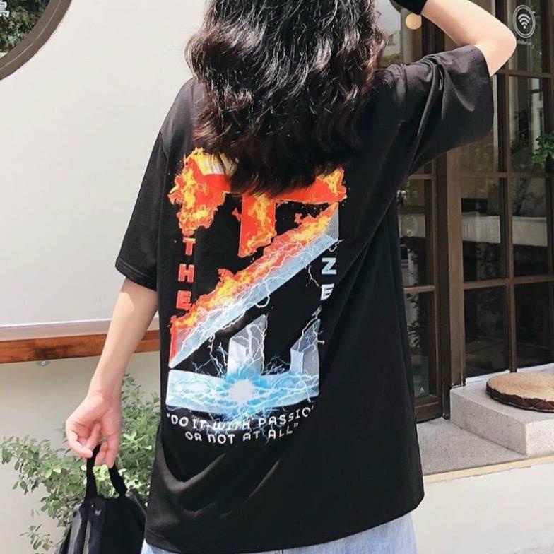 Áo Thun LỬA & NƯỚC Form Rộng Nam Nữ Hàn Quốc Tuổi Teen Cực HOT_ZUKABEO ྇