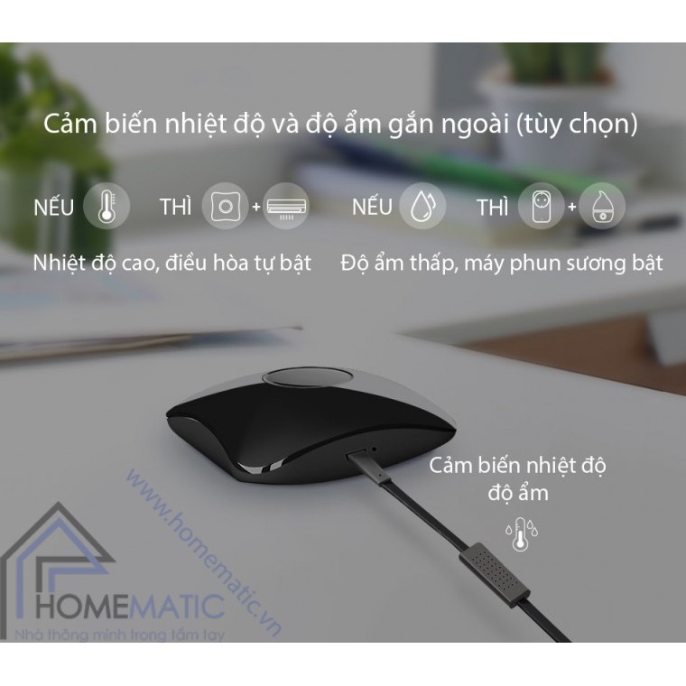 (IR+RF)Bộ Điều Khiển Hồng Ngoại Broadlink Rm4 Pro, Trung Tâm Điều Khiển Nhà Thông Minh Broadlink Hồng Ngoại Và RF