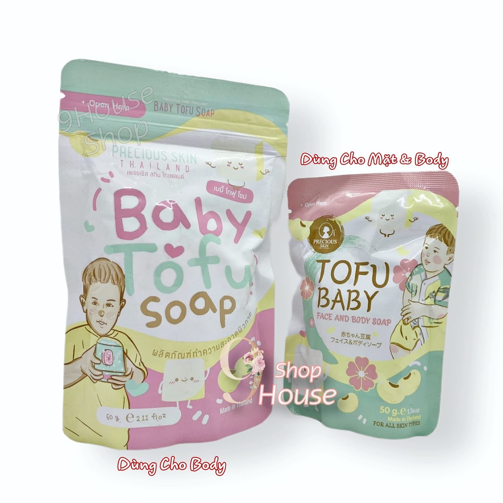 01 Cục Xà Bông Trắng Da BABY TOFU SOAP Precious Skin Thái Lan
