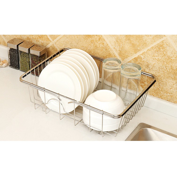 Khay Inox Úp Chén Đĩa, Giá Inox Gác Bồn Rửa Chén Gọn Gàng Tiện Lợi