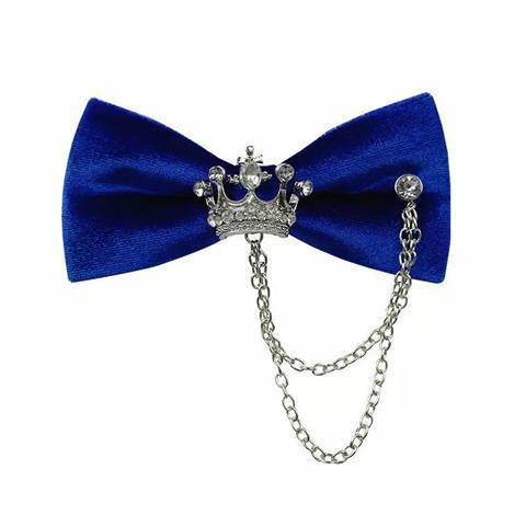 [Trang Sức Đẹp Mắt] Ghim Cài Áo Hình Nơ Đính Đá Kim Cương Giả Hình Hoa Vương Miện Tua Rua Phong Cách Hàn Quốc Thời Trang Dành Cho Nam Khi Đi Tiệc / Chụp Ảnh