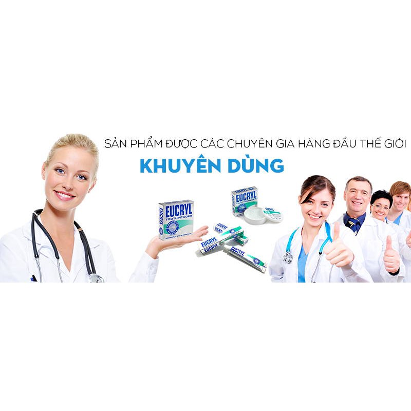 Kem, Bột Đánh Răng Trắng Sáng Eucryl Hương Bạc Hà Tooth Paste