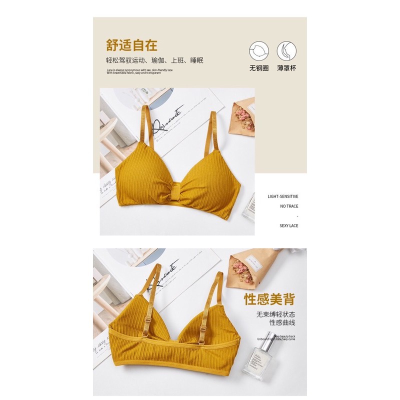 ÁO BRA THẮT NƠ GÂN TĂM XINH XẮN MÚT DÀY NÂNG NGỰC 308 [Ảnh thật