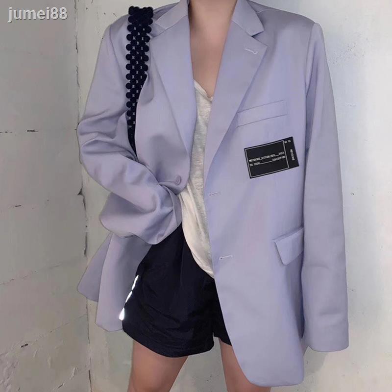 Áo Khoác Blazer Màu Tím Phong Cách Hàn Quốc Cho Nữ