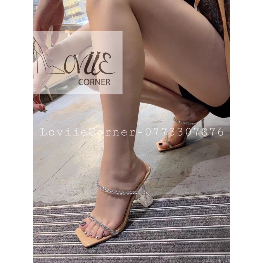 DÉP GUỐC NỮ LOVIIE CORNER - GUỐC CAO GÓT QUAI NGANG PHỒNG - DÉP GÓT VUÔNG 3 PHÂN D220946