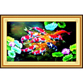 Tranh đính đá cửu ngư quần hội 77439