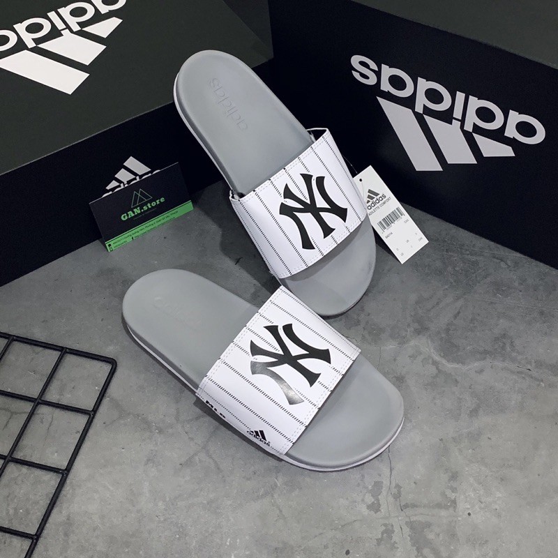 DÉP ADIDAS XÁM MONO PLUS - Công nghệ cloudfoam êm bá cháy, full box sang chảnh