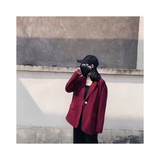 Áo Blazer đỏ đô một cúc