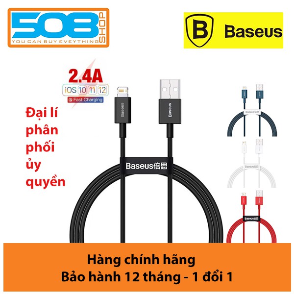 Cáp sạc IP, Cáp sạc nhanh, truyền dữ liệu cho lphone Baseus Superior Series Fast Charging Data Cable USB to iPhone 2.4A