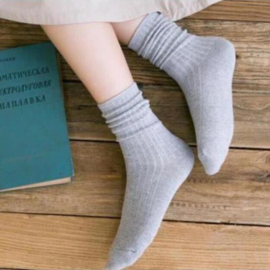 Set 5 Vớ Trơn Gân Cổ Cao (5 Đôi 5 Màu)*