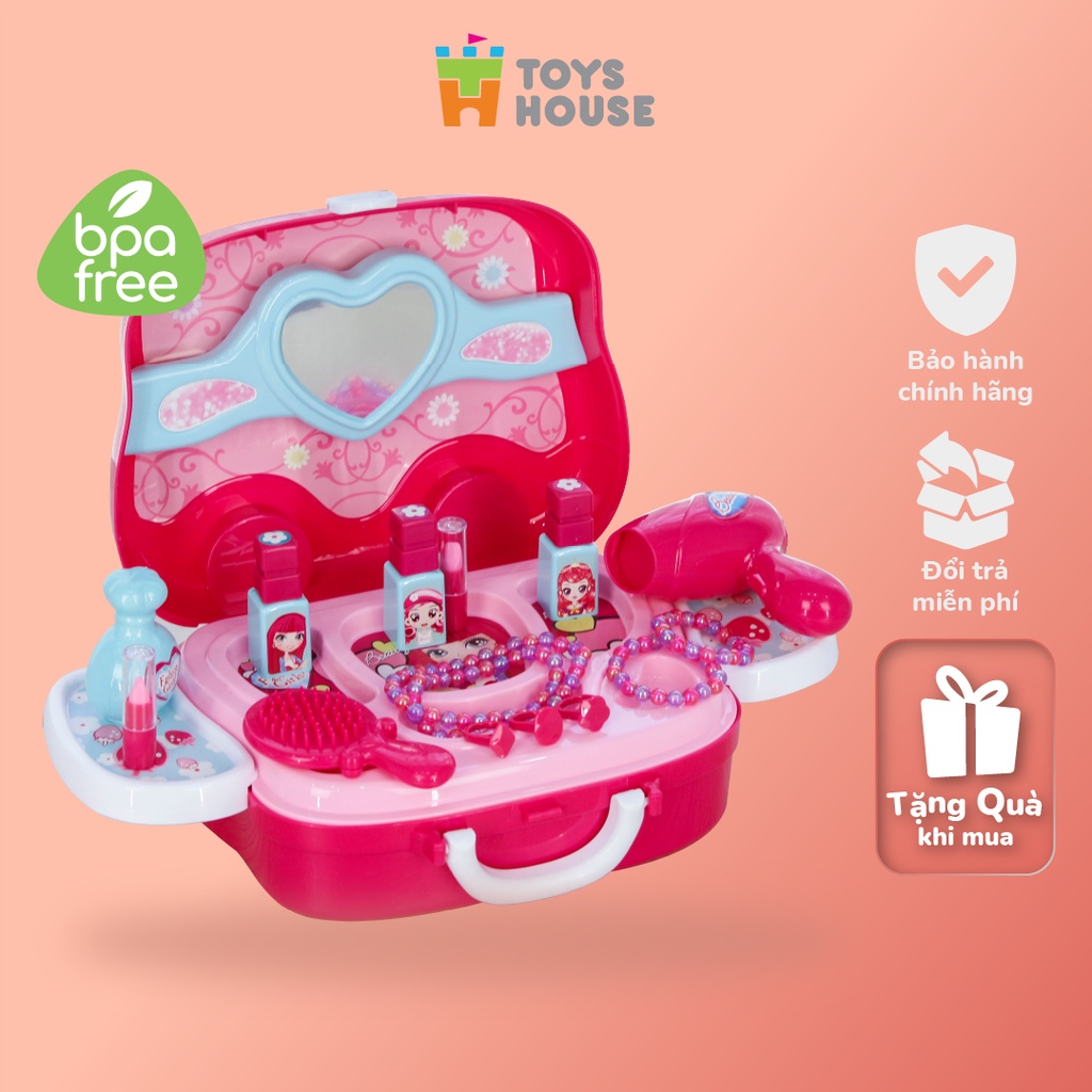 Đồ chơi trang điểm cho bé kiêm Vali xách tay hình ô tô tiện lợi cho bé gái Toys House 008917