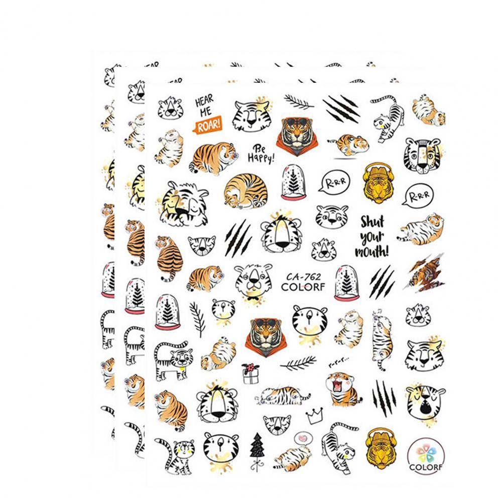 [Hàng mới về] Miếng dán trang trí móng tay họa tiết hoạt hình phong cách năm mới 2022 cá tính DIY