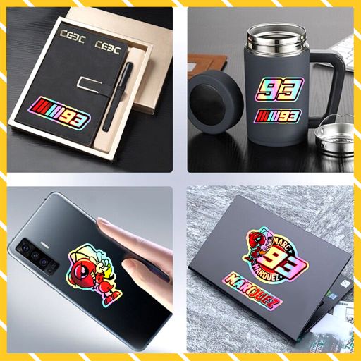 Sticker Phản Quang Cắt Sẵn Số 93 Mã 5X - 16 | Hình Dán Sticker Cắt Sẵn Chống Nước Dán Nón Bảo Hiểm