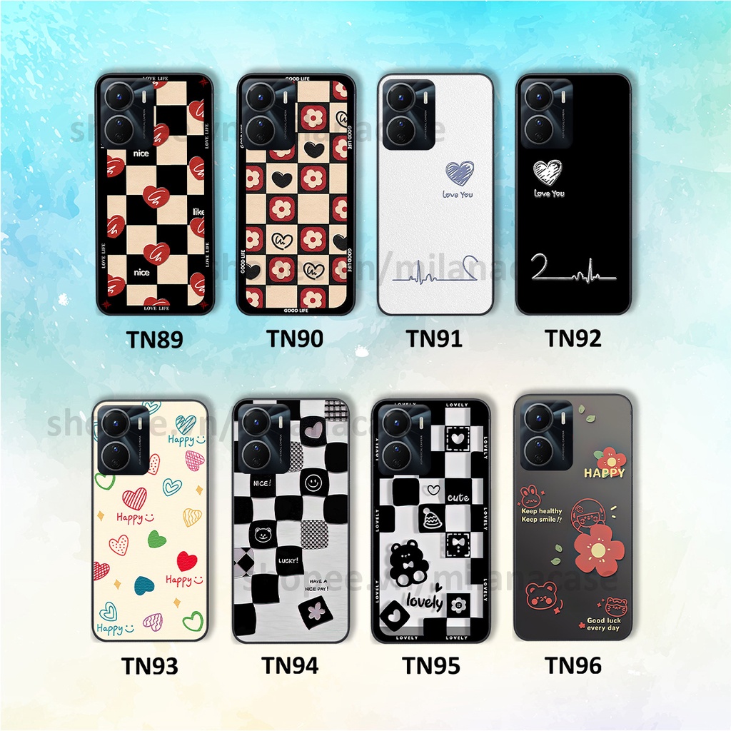 Ốp Vivo Y16 in hình caro trái tim siêu đẹp, siêu nét đầy phong cách cá tính