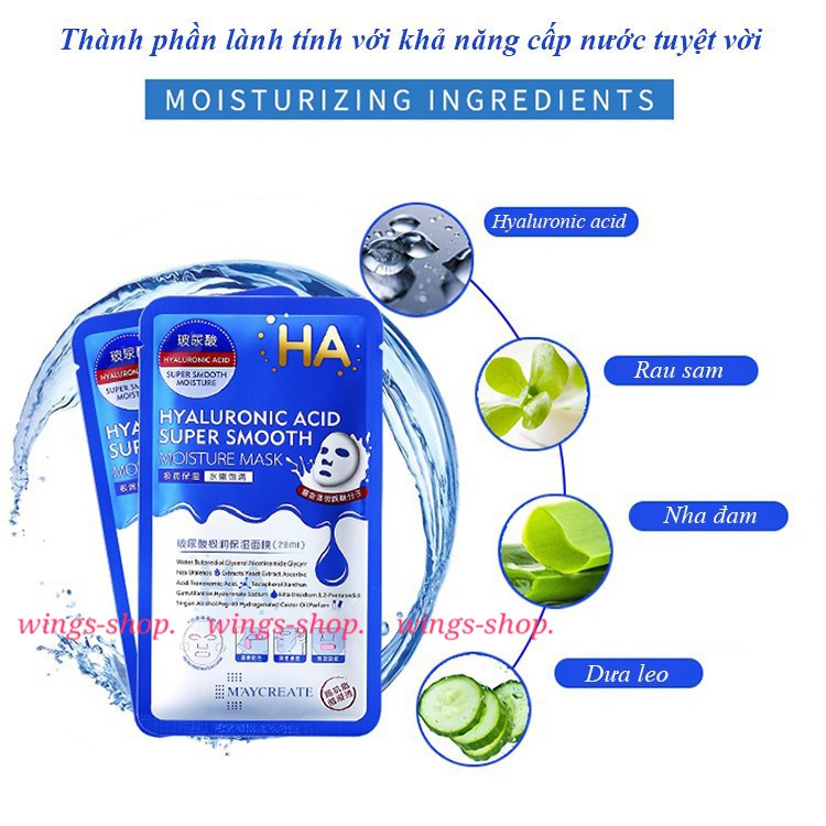 Mặt nạ HA Cấp Ẩm, Dưỡng Trắng Xanh Tím Maycreate