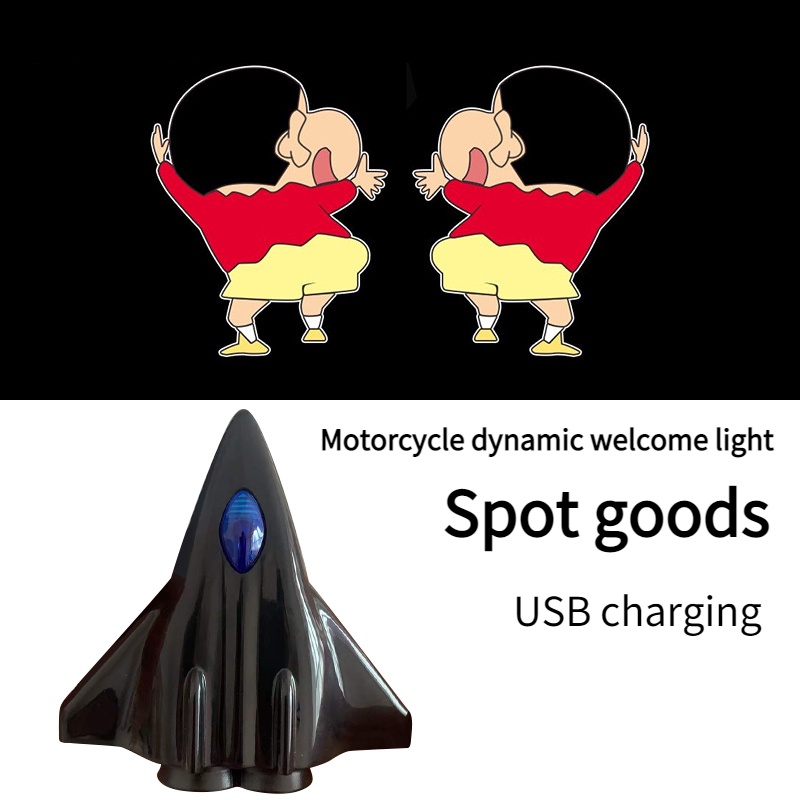 Đèn led chiếu hình nhân vật hoạt hình hiệu ứng laser trang trí xe máy/cửa xe hơi