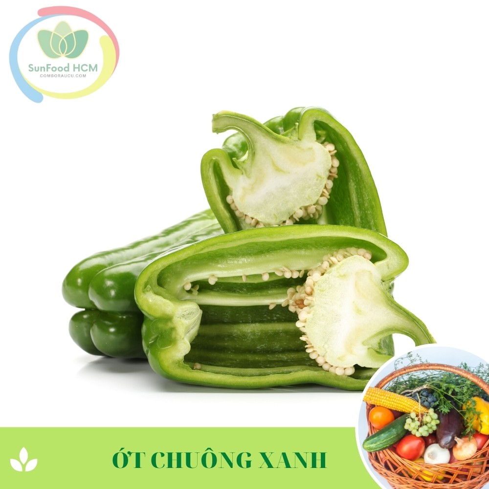 [ỚT CHUÔNG XANH] Ớt Chuông Đà Lạt, Rau củ quả sạch Đà Lạt, combo rau củ sunfood HCM, rau củ sạch SunFood - VietGAP